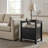 Absecon 23" H Modern Black 2-Drawer Nightstand with Open Shelf
