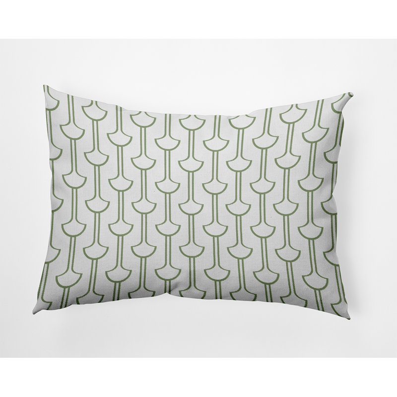 Coussin Modern Ginko, H 14 po x l 20 po, Thé vert, Rectangle