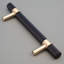 Black and Satin Brass Textured Cabinet and Drawer Pulls-415154339