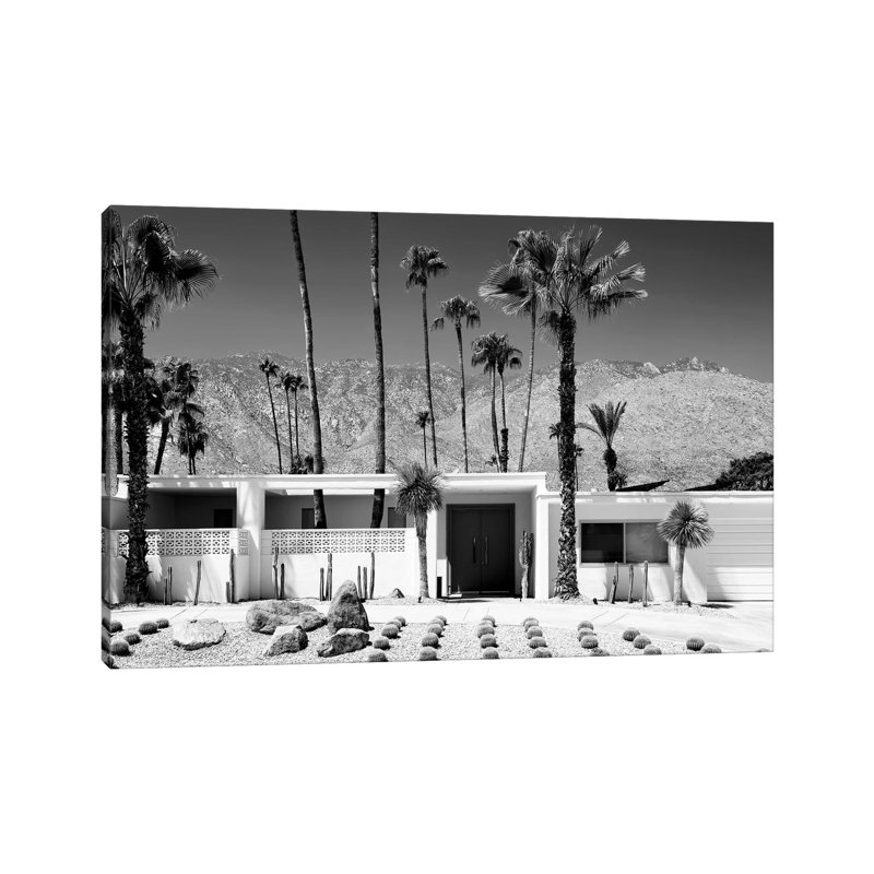 Black California Series - White House Palm Springs - Wrapped Canvas Print, 66.04 cm H x 45.72 cm W x 1.91 cm D