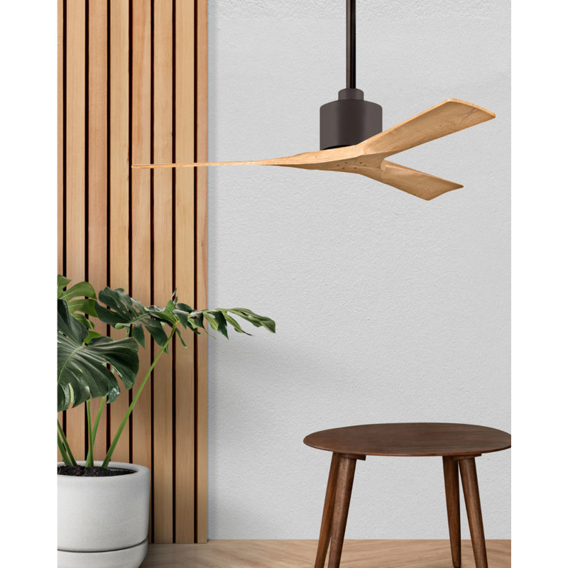 Nan 42" Ceiling Fan In Blades, Textured Bronze, Light Maple Tone