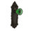 Emerald Crystal Interior Mortise Door Knob with Victorian Long Plate