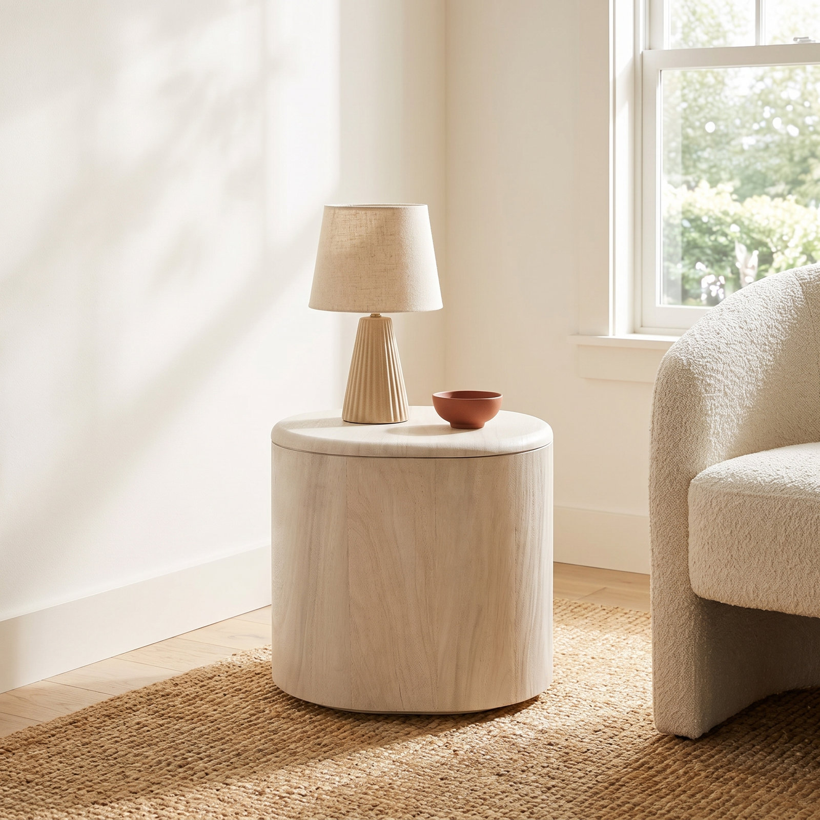 Kodie 21" End Table, Bleached