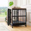 Petite niche pour chien avec portes doubles et plateau à déchets escamotable pour une utilisation en intérieur-648176941