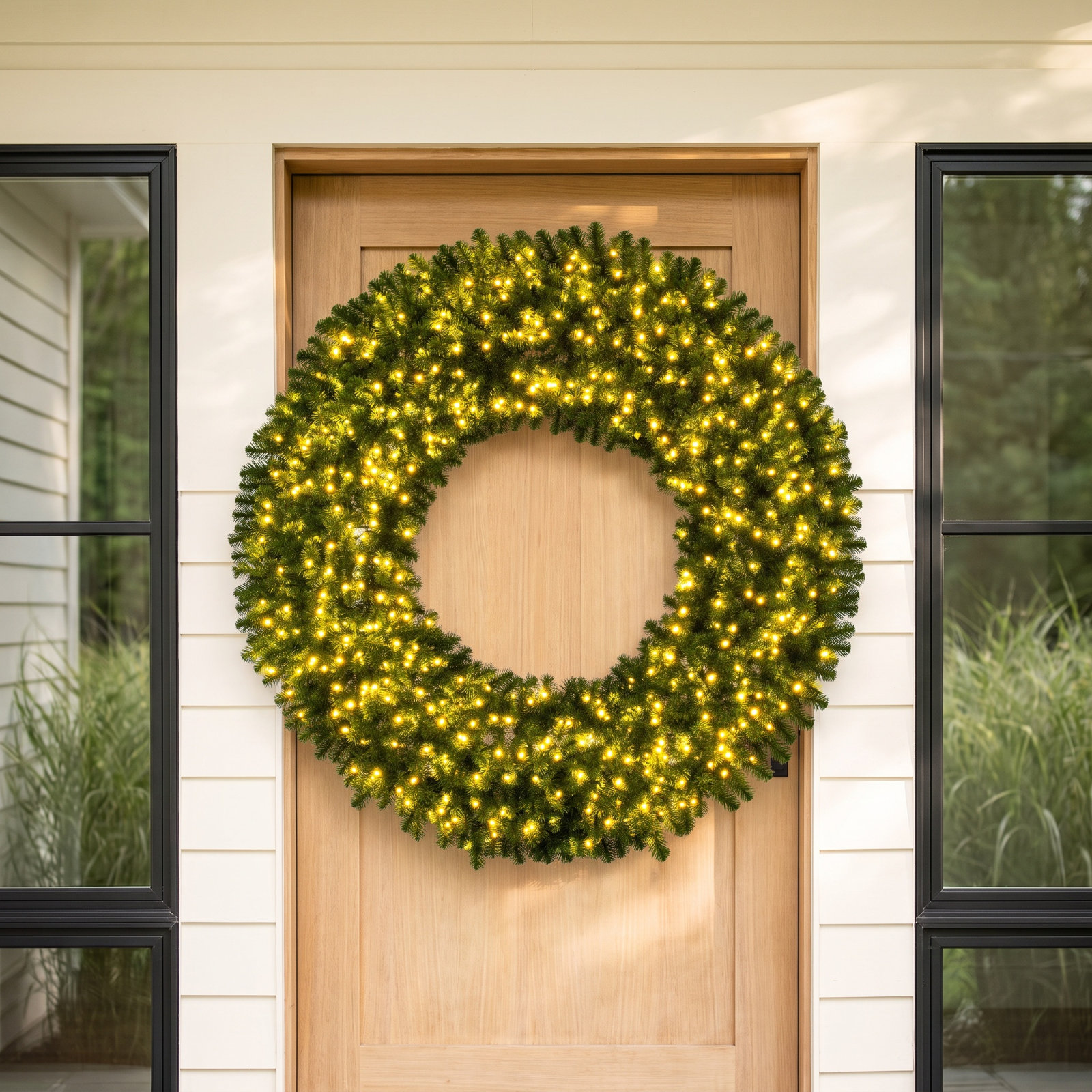 Deluxe 60" Pre-Lit Pine Christmas Wreath