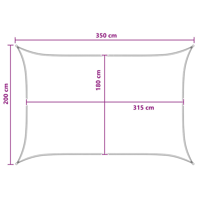 Vidaxl Sunshade Sail Canopy Screen Balcony Awning Canopy HDPE Rectangular, Blue/White, 2m W x 3.5m L