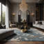 Tapis gris soyeux et moelleux-100890512
