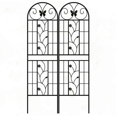 Ensemble de 2 treillis de jardin en métal antirouille 71 po x 19,7 po