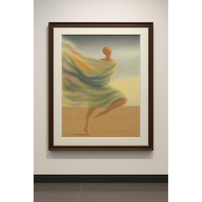 Veil of Becoming Framed Canvas Wall Art by Kasian Art Studio - White Frame, Brown