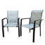 Chaises de jardin en métal pour 2 personnes, toutes résistantes aux intempéries, structure noire, respirante, empilable pour économiser de l'espace, structure extérieure avec revêtement en E, rouille, pour et-146015098