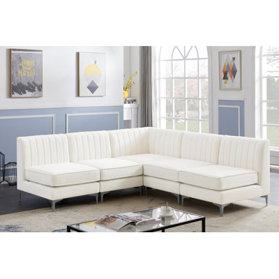Canapé modulaire réversible en velours de 85,5 po de largeur Enson