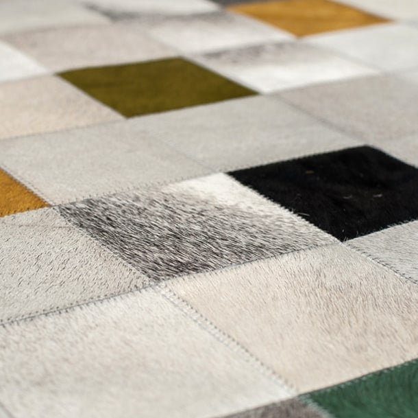 Art Hide Cowhide Area Rug in Green, Rectangle 9' x 12'