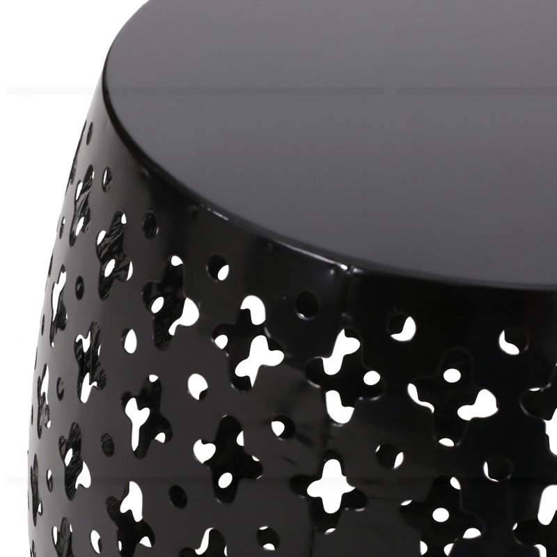 Patio Side Table With Stylish Design, Black