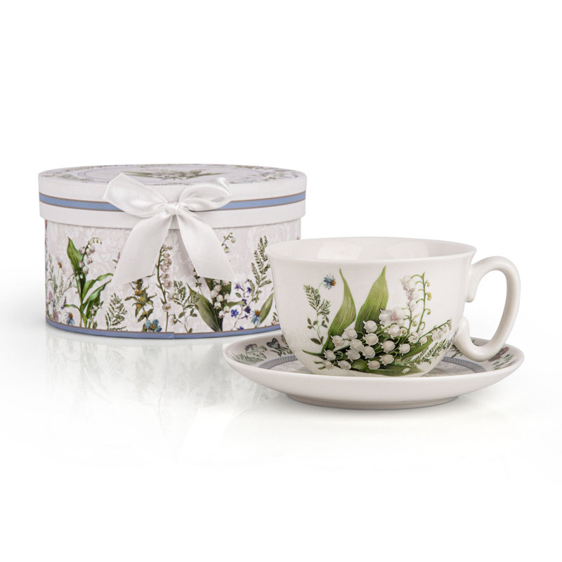 Tasse à thé et soucoupe en porcelaine Cortavion