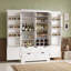 Armoire de rangement autoportante avec tiroirs à rangements multiples et tablettes réglables-1584060903