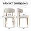Ensemble de 2 chaises de salle à manger en lin beige avec pieds en métal et finition noyer-1292287095