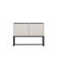 Console moderne blanche de 35,4 po x 27,6 po x 13,4 po | 100% panneau de particules enduit de mélamine, épaisseur: 0,7 pouce | Design industriel élégant, parfait pour le vestibule ou le salon, solution de rangement durable et élégante-1194422178