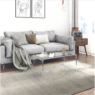 32" Long Rectangle All Acrylic 15Mm Thick Waterfall Coffee Table