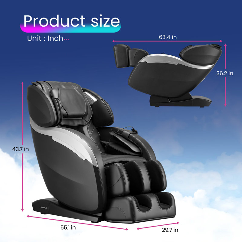Fauteuil de massage Fauteuil inclinable Zero Gravity, Noir