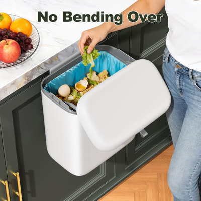 JOYBOS 2.3 Gallon Slim Bathroom Trash Can with Lid, Narrow Bathroom Garbage Can, Pet-Proof Odor-Lock Seal, for Small Spaces, Apartment, RV