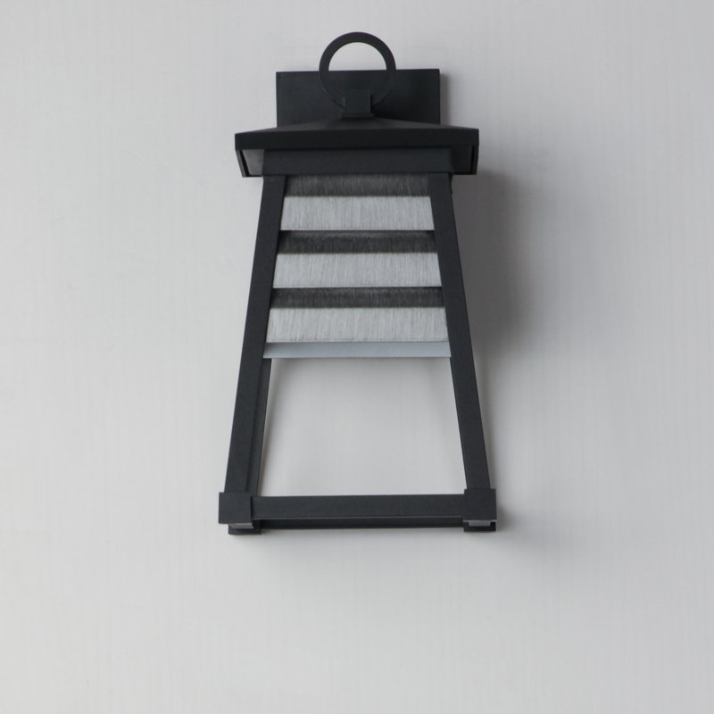 Applique murale en aluminium Renlee, H 14 po x l 7,5 po x P 8,25 po, Zinc altéré par les intempéries / noir