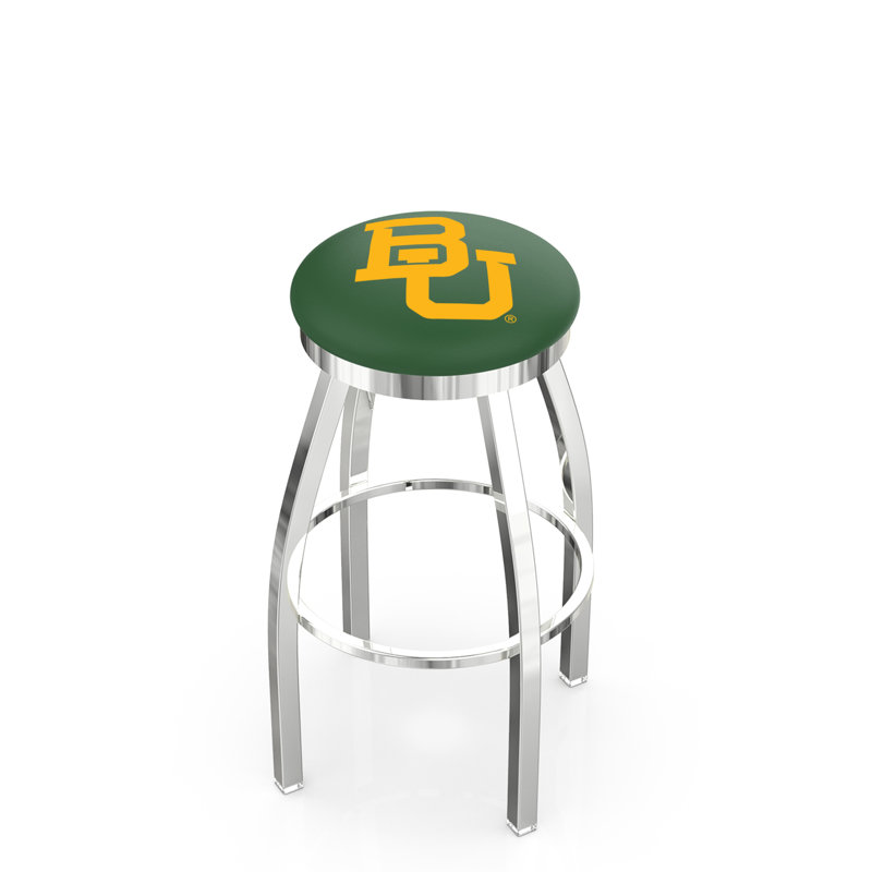 NCAA 36" Swivel Bar Stool, Baylor, Chrome