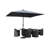 Latitude Run 108”×132“Rectangle Outdoor Rectangular Market Table Gray Umbrella-1380101069