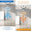 Grand ventilateur de plafond 72 po moderne argenté avec lumières DEL à intensité variable et pales réversibles à télécommande à 6 vitesses-1604452783
