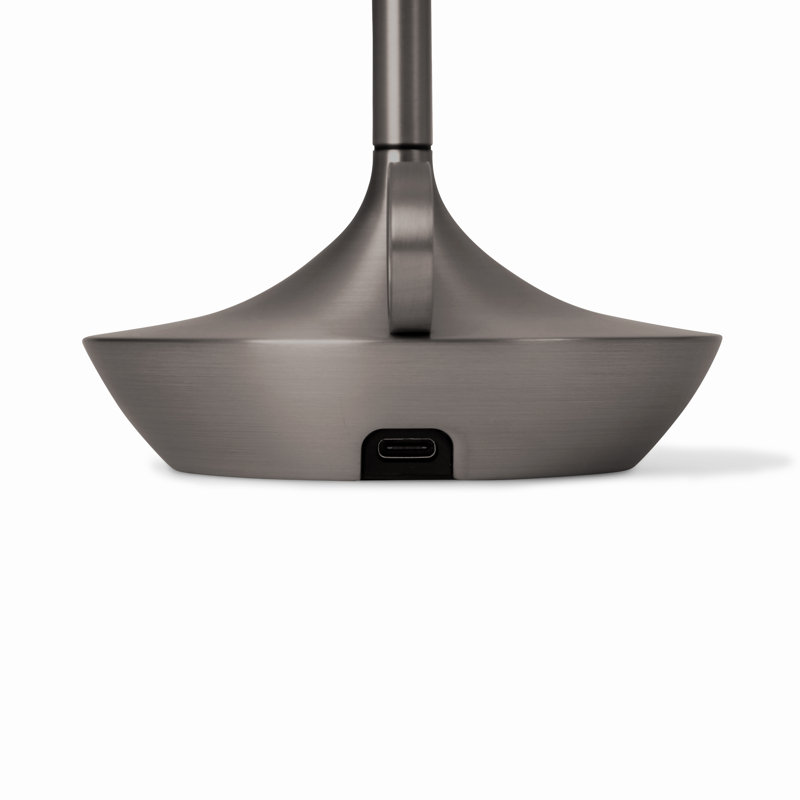 Candle-Inspired Portable Rechargeable Lamp - Wick, 10.2" H x 4.7" W x 4.7" D, Graphite