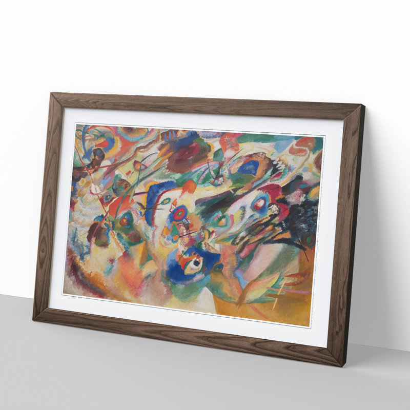 Composition VII by Wassily Kandinsky - Picture Frame Painting, 48cm H x 65cm W x 2cm D, Walnut Framed
