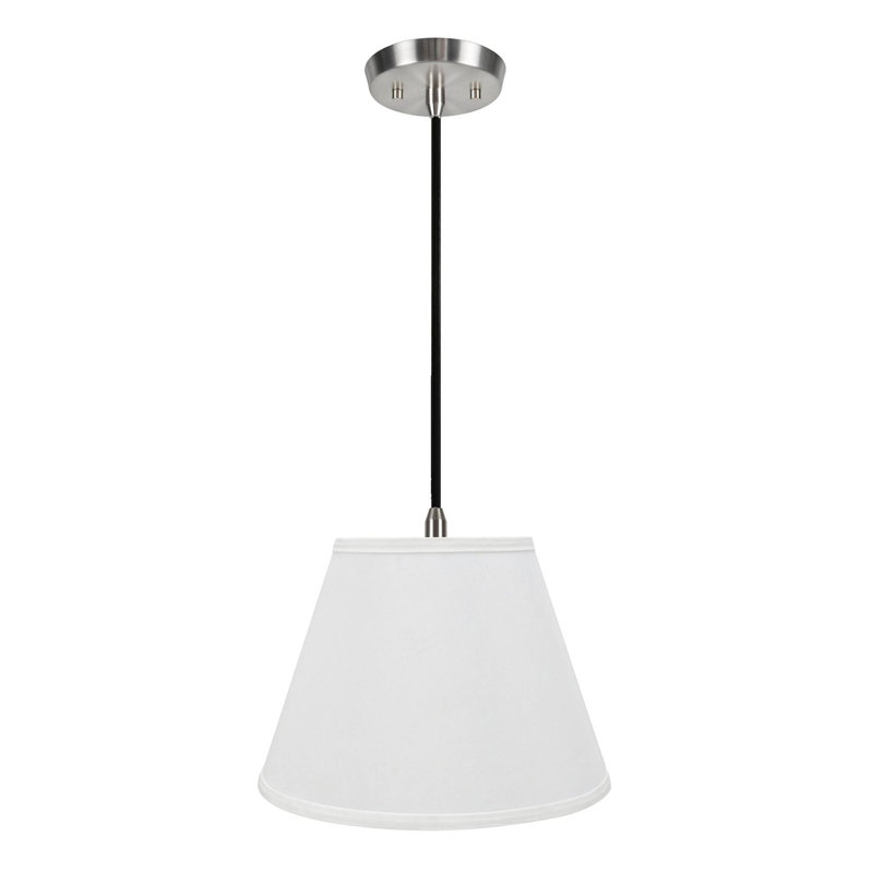 Luminaire suspendu conique à 1 lumière Melvin, H 9,5 po x l 13 po x P 7 po, Blanc