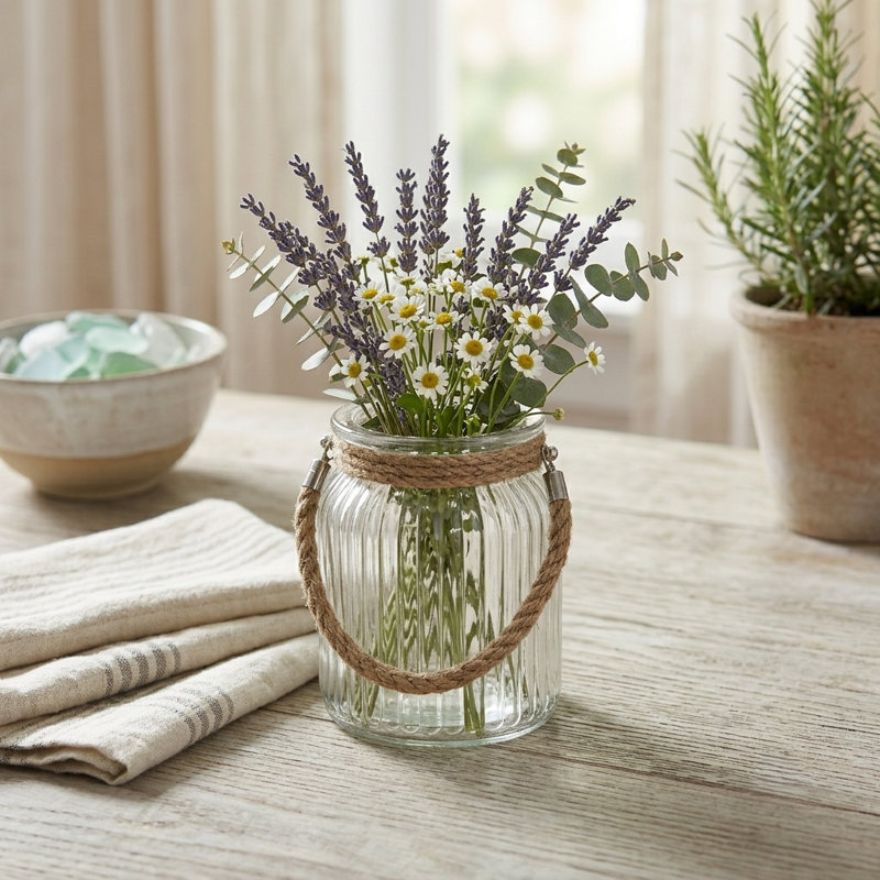 Glass Jar, 5.75" H x 4.25" W x 4.25" D