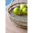 Set Of 3 Round Decorative Brown Bamboo Woven Trays With Handles