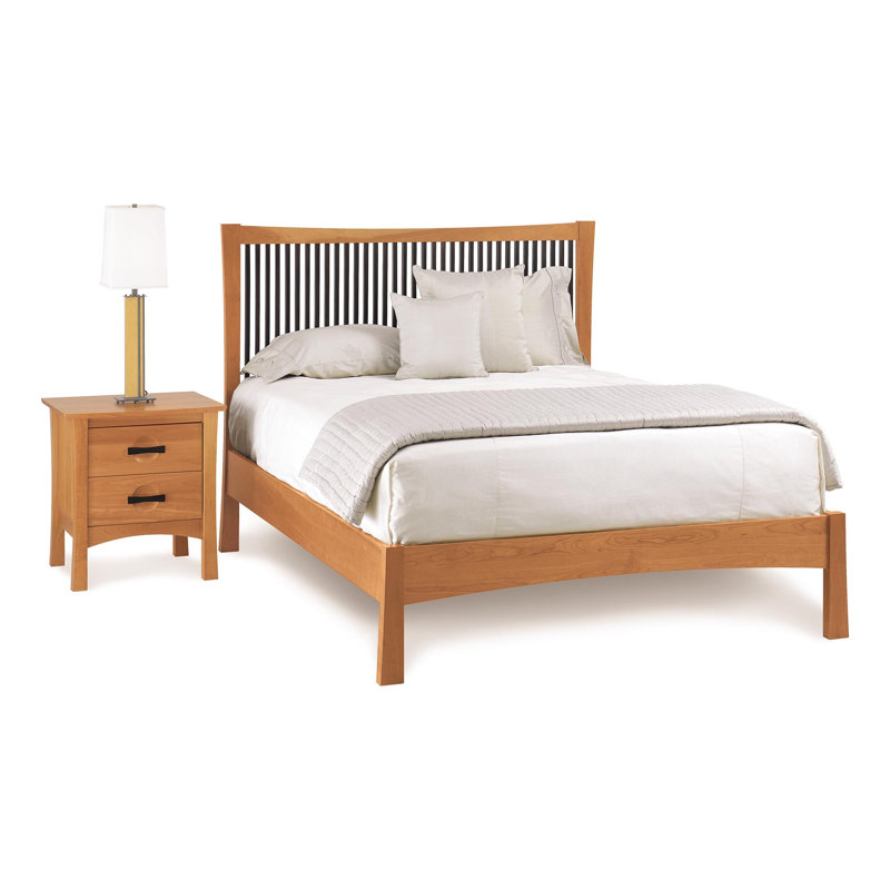 Lit de plate-forme de Berkeley, Cerisier naturel, Grand lit, Conventionnel