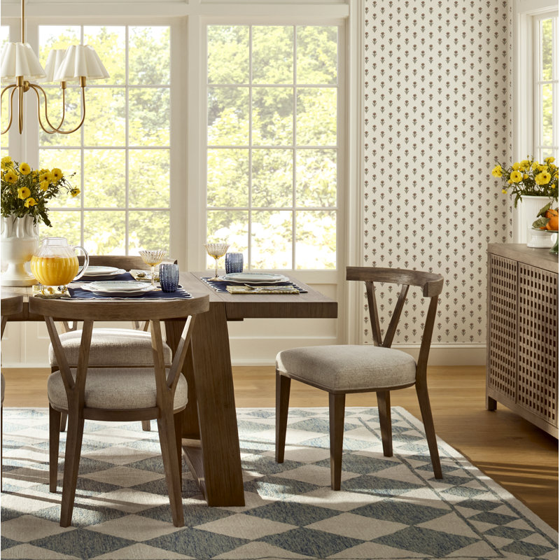 Teton 19'' H Upholstered Oak Side Chair, Brown