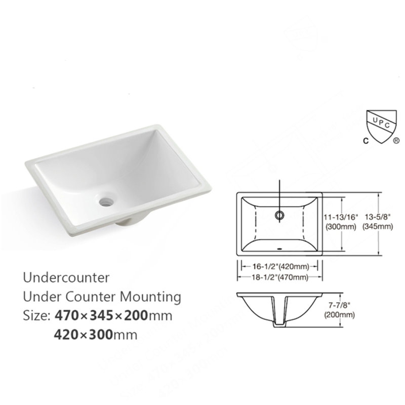 Dessus de meuble-lavabo en pierre Montary blanc de 37 po Montary avec comptoir rectangulaire en céramique encastré et dosseret avec 3 trous de robinet pour cabinet de toilette Montary