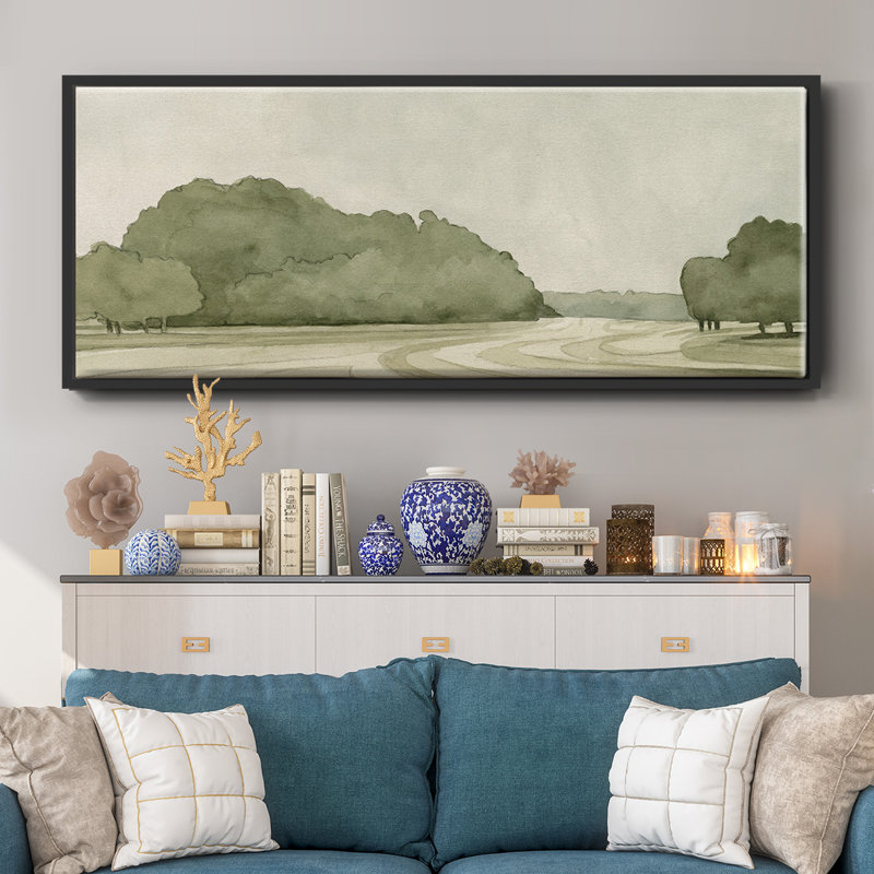 On Course I- Framed Canvas, 24" H x 60" W