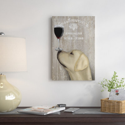 « dog au vigne jaune labrador », impression sur toile