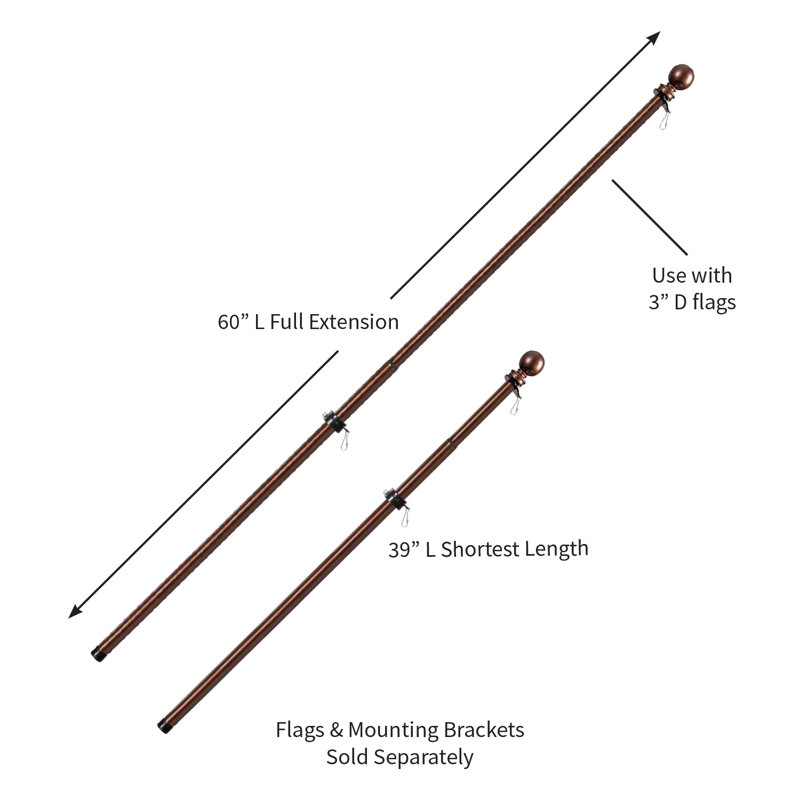 Telescoping Flagpole, Bronze