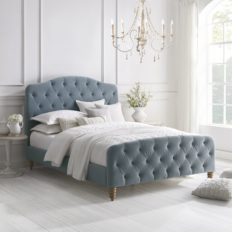 Très grand lit plateforme Elegance Tess, gris, Très grand