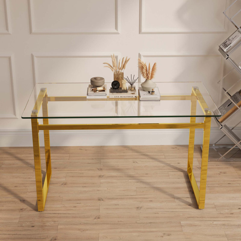 51"Minimalist Rectangular Glass Dining Table For 4-6(Only Table)