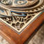 Table basse en bois d'orme sculpté Intricate