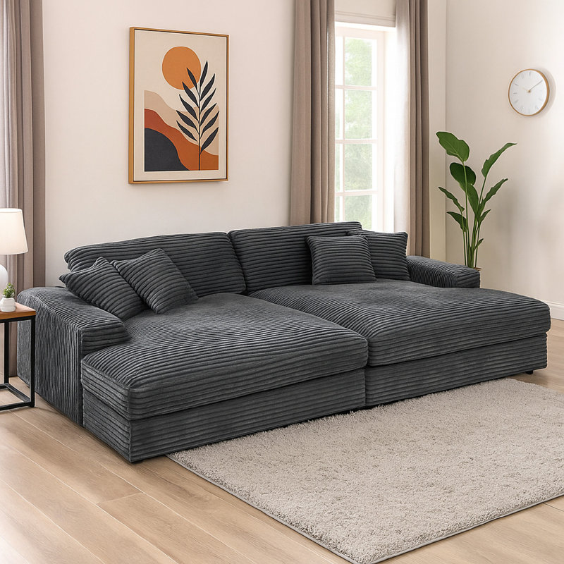 Canapé modulaire Sikes, Gris foncé