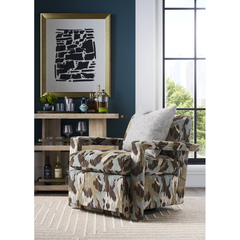 Thom Filicia Home Swivel Armchair, Tuck Linen