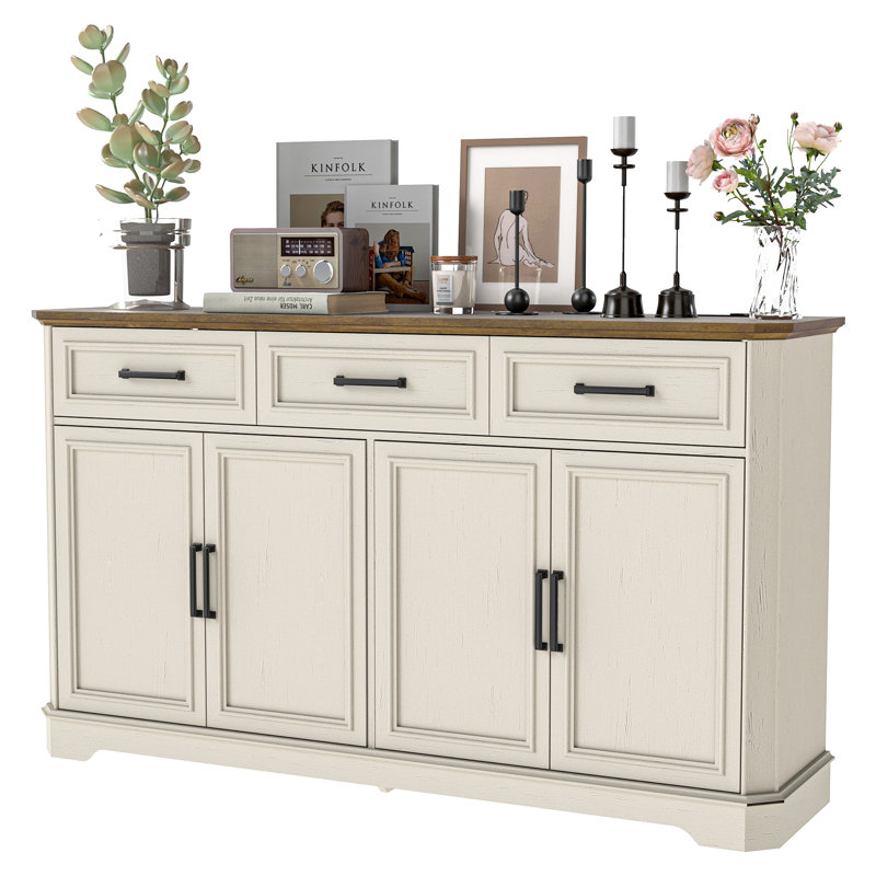 Buffet 64,3 "à 3 tiroirs, Blanc
