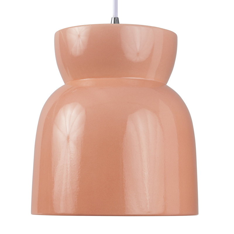 Luminaire suspendu sablier Breeona, Rosé brillant, Chrome poli