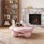 Table basse en forme de nuage rose avec pieds sphériques, rose Macaron, 35 de large, conception douce pour les enfants