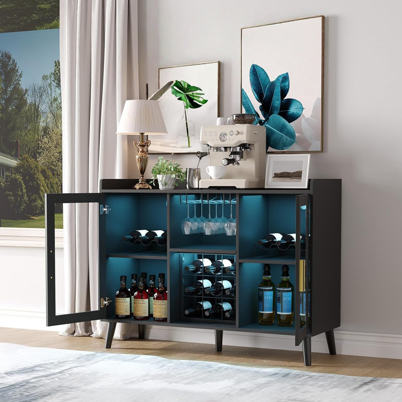 119.9cm Bar Cabinet, Black
