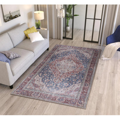 Tapis décoratif bleu marine bourgogne