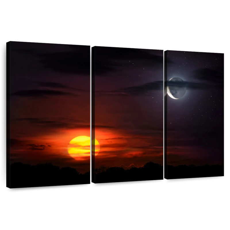 Oberle Sunset With Moon, 28" H x 45" W